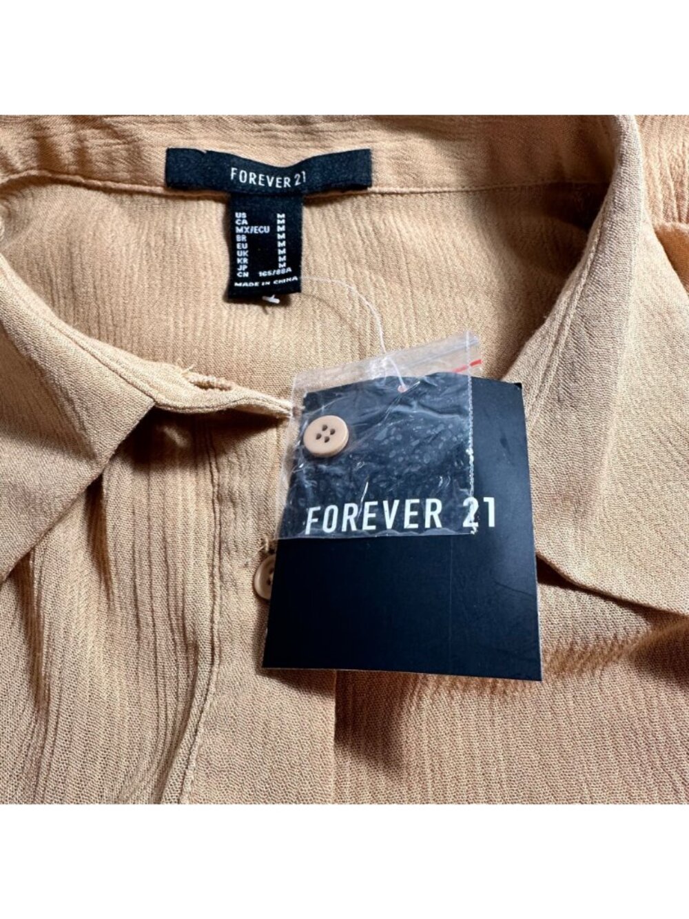 Forever 21  Button-Up Blouse Babydall Blouse SZ M Womens Western BOHO Academia - Picture 5 of 10